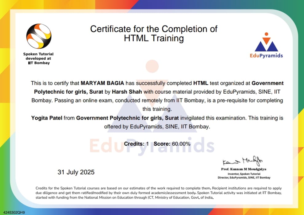 HTML Certification